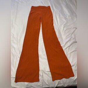 Women's Burnt Orange Flared Knit Pants